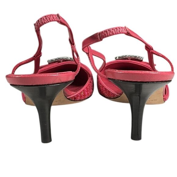 Kate Spade New York Fuchsia Pink Slingback Kitten Heels Size 8 Made in Italy Lux - Picture 6 of 13